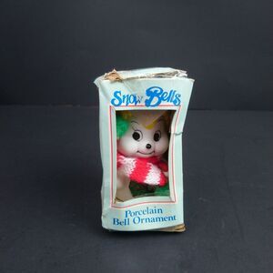 NOS Snow Bells Porcelain Christmas Ornament Gift co VTG 1980's